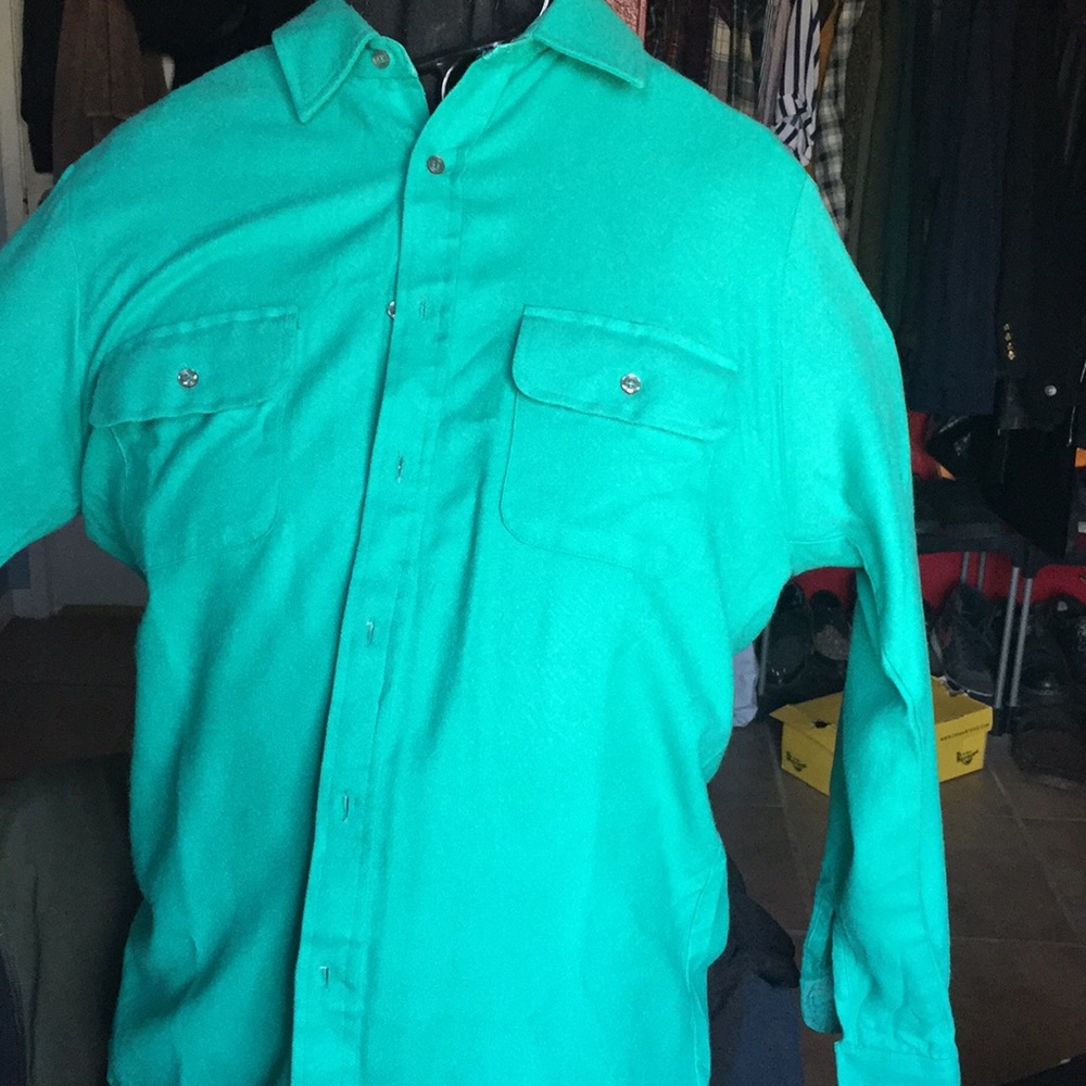 Mint/turquoise button down